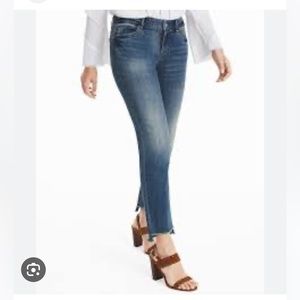 White House Black Market Size 4 Straight Jeans (step hem crop)